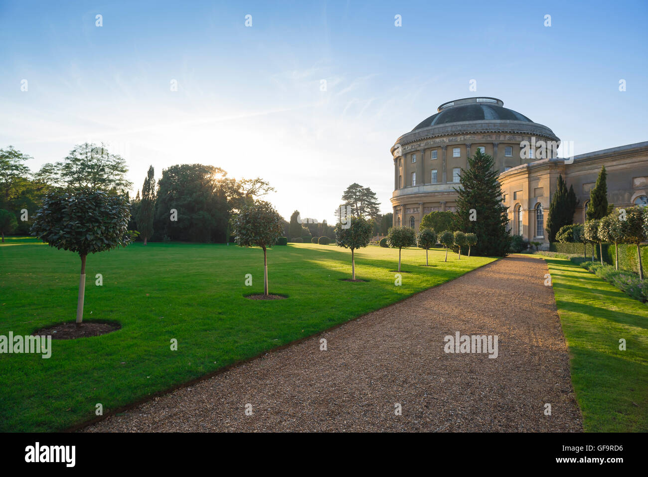 Ickworth House, view of the gardens and 18th century rotunda of