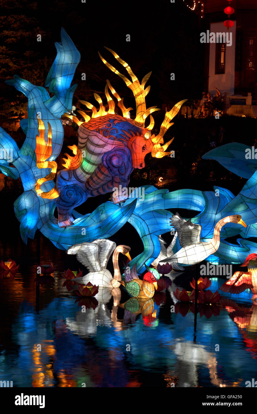 Chinese Lanterns at the Montreal Botanical Gardens. Quebec Canada