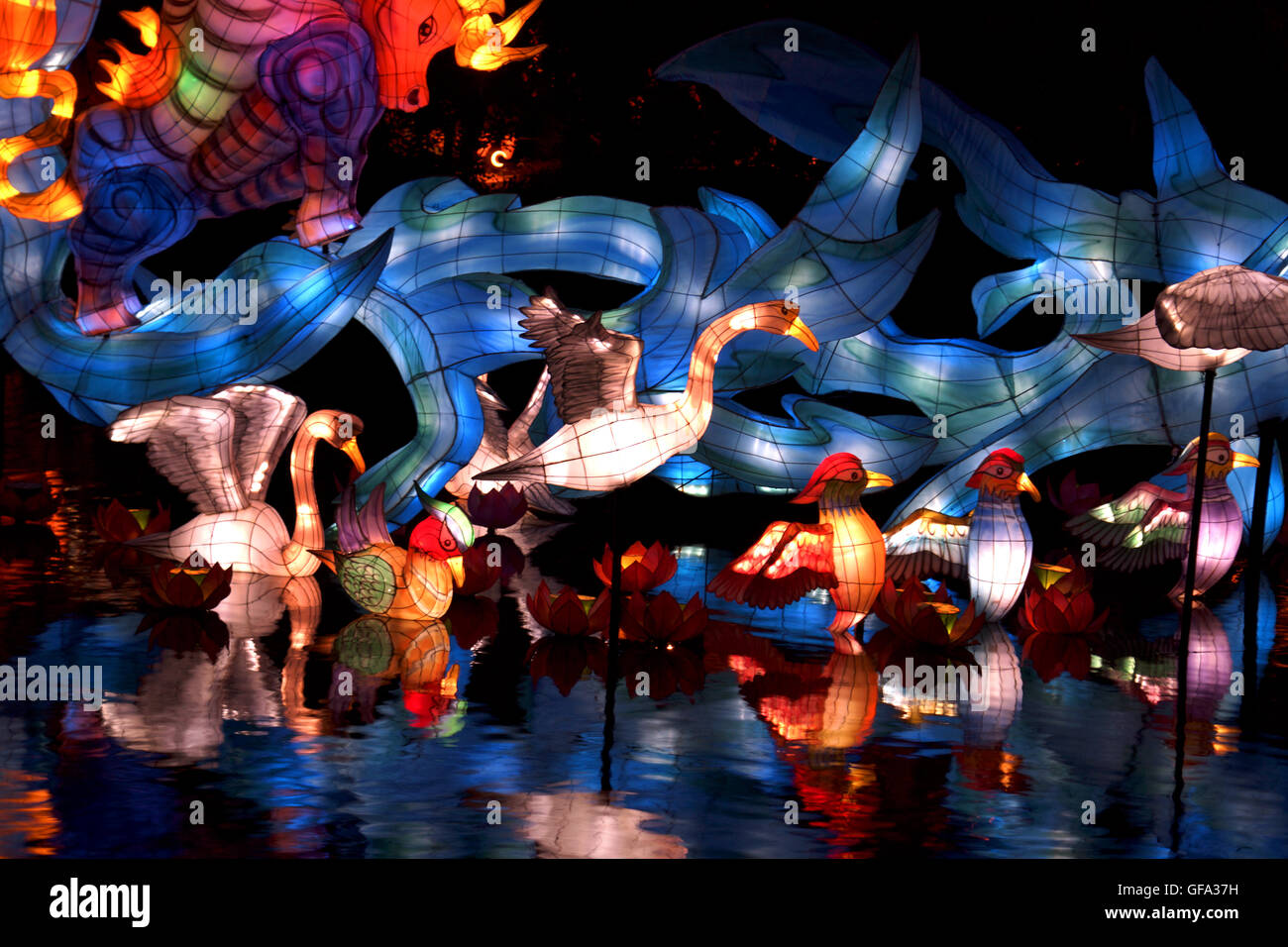 Chinese Lanterns at the Montreal Botanical Gardens. Quebec Canada