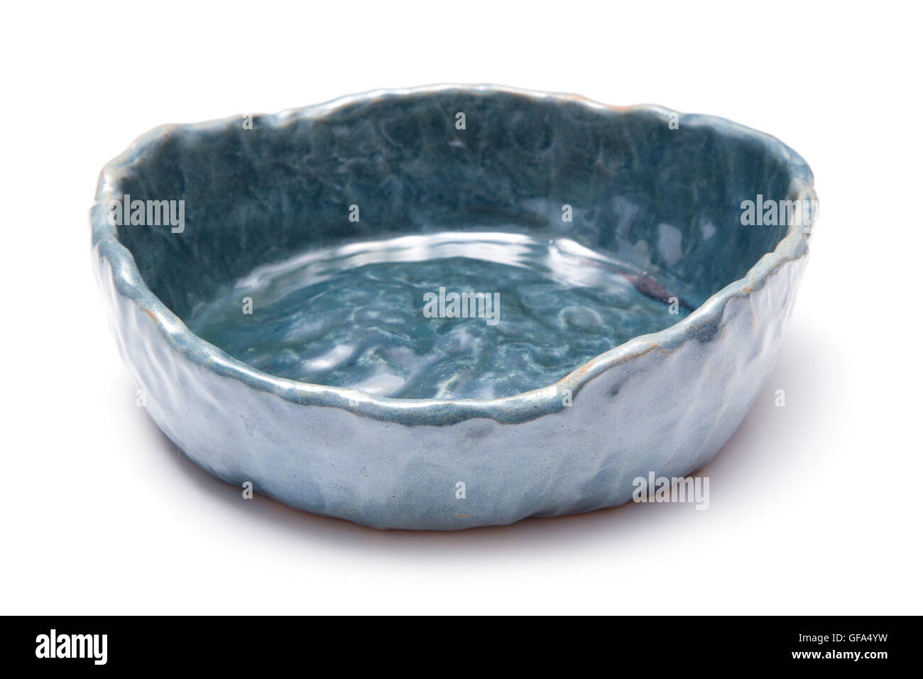 Hand-Painted Ceramic Pinch Bowl in Maroon - Maroon Lines