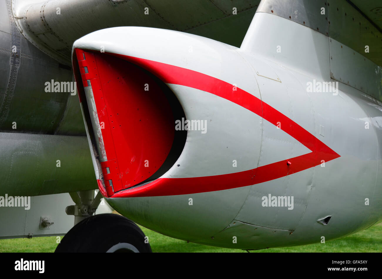Detail of intake and fuselage of vintage aircraft Stock Photo