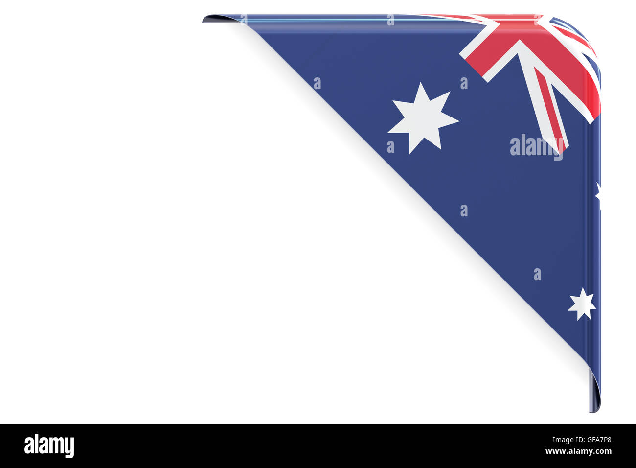 Flag of Australia. Corner, button, label. 3D rendering isolated on white  background Stock Photo - Alamy