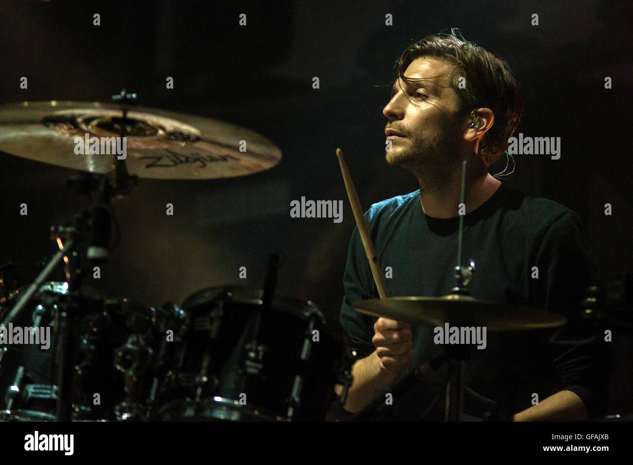 Editors, performing on the Main Stage at Y Not Festival, Pikehall, Derbyshire, UK on Friday 29th July 2016. Stock Photo