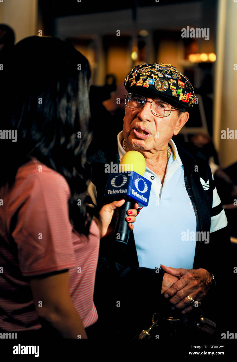 29, July 2016, Las Vegas Nevada, The NVBHOF held a Meet and Greet the day before the induction ceremony at Caesars Palace where fans could get pictures and autographs with their favorite boxers. Stock Photo