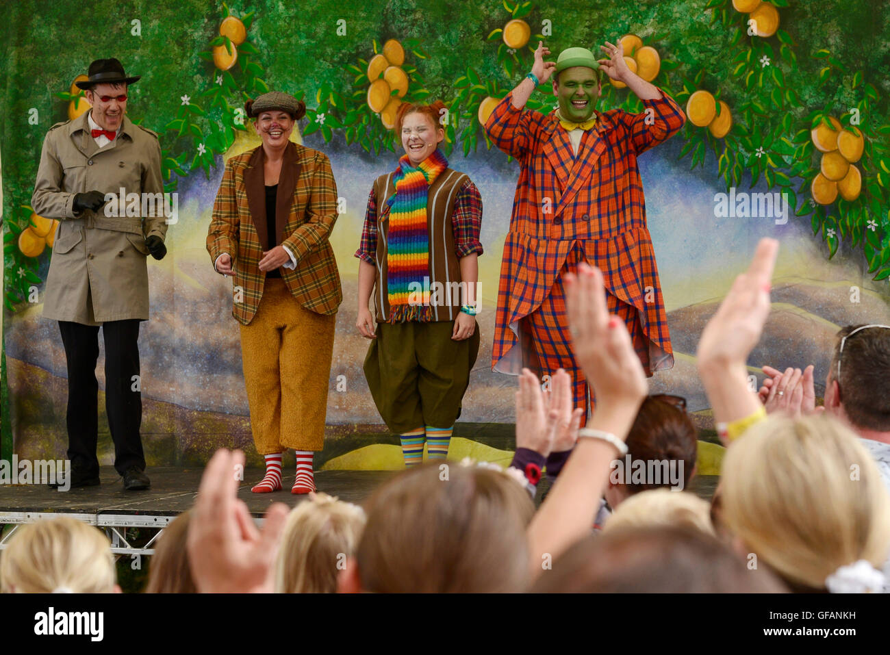 Carfest North, Bolesworth, Cheshire, UK. 30th July, 2016. A children's play being held in the Culture Club tent. The event is the brainchild of Chris Evans and features 3 days of cars, music and entertainment with profits being donated to the charity Children in Need. Credit:  Andrew Paterson/Alamy Live News Stock Photo