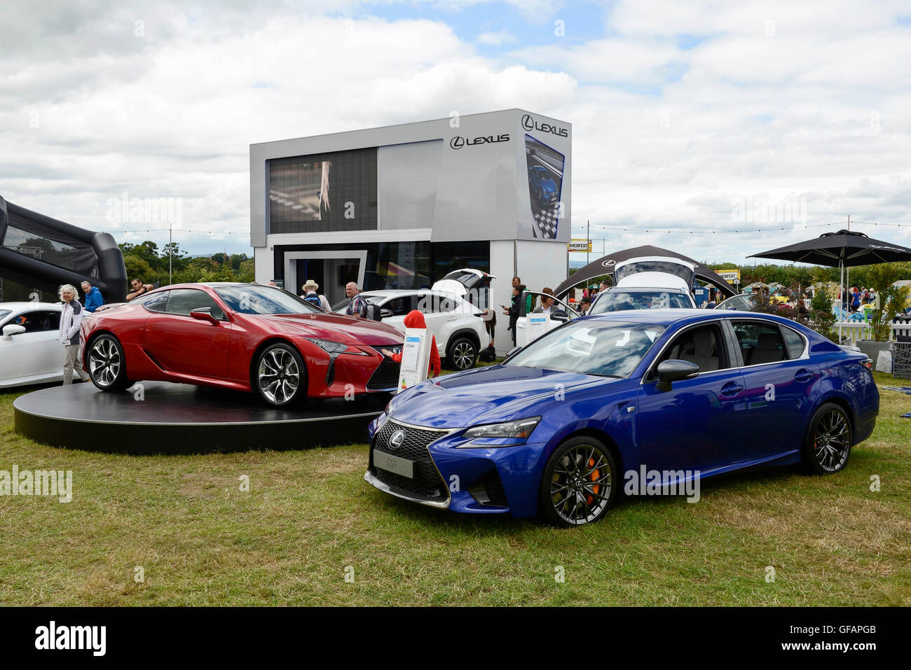 Carfest North, Bolesworth, Cheshire, UK. 30th July 2016. Lexus cars on display. The event is the brainchild of Chris Evans and features 3 days of cars, music and entertainment with profits being donated to the charity Children in Need. Andrew Paterson/Alamy Live News Stock Photo