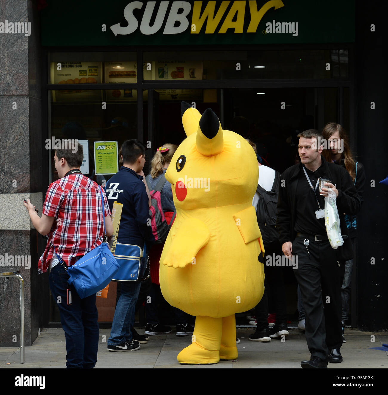 Pikachu The Short Chubby Yellow Pokeman Spotted Out And About In Manchester Even Taking A Minute To Grab Some Lunch At Subway Pikachu The Short Chubby Yellow Pokeman Spotted Out And About In Manchester Even Taking A Minute To Grab Some Lunch At Subway