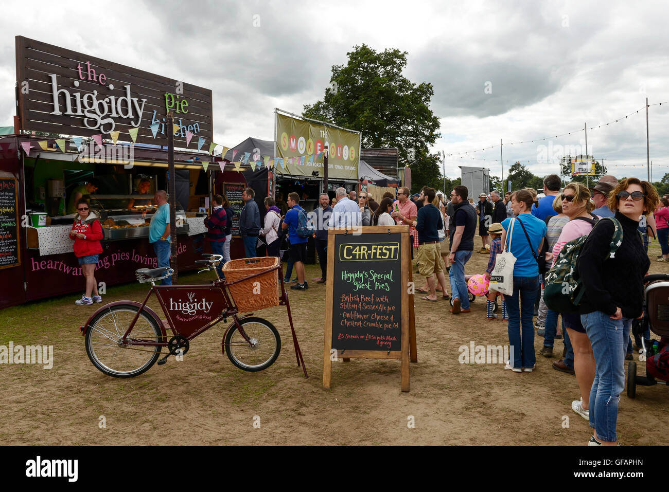 Carfest North, Bolesworth, Cheshire, UK. 30th July 2016. People queueing at one of the many food stalls. The event is the brainchild of Chris Evans and features 3 days of cars, music and entertainment with profits being donated to the charity Children in Need. Andrew Paterson/Alamy Live News Stock Photo