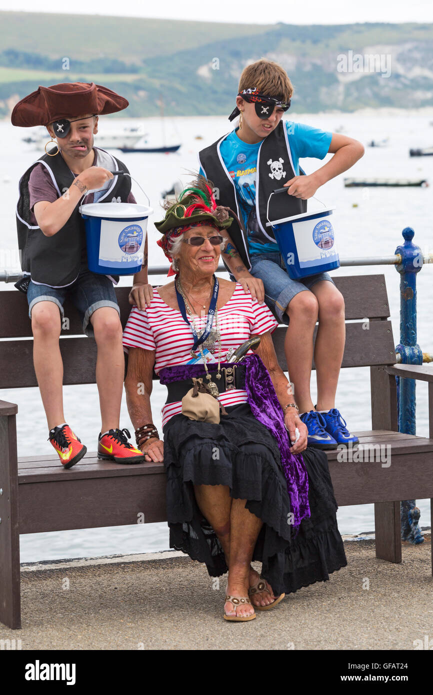 Swanage, Dorset, UK. 30th July, 2016. The first ever pirate festival, Purbeck Pirate Festival, takes place at Swanage in July. Credit:  Carolyn Jenkins/Alamy Live News Stock Photo