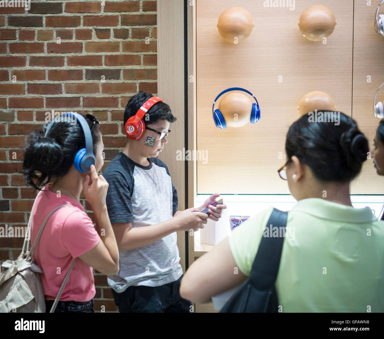 Apple enthusiasts descend on Williamsburg, Brooklyn in New York for the