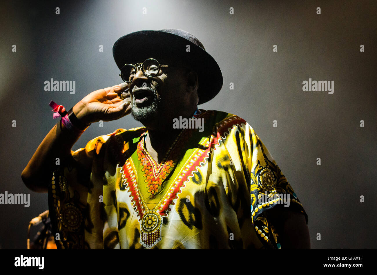Charlton Park, Wiltshire, UK. 30th July, 2016. George Clinton Parliament Funkadelic headline the Open Air Stage at WOMAD festival. Credit:  Francesca Moore/Alamy Live News Stock Photo