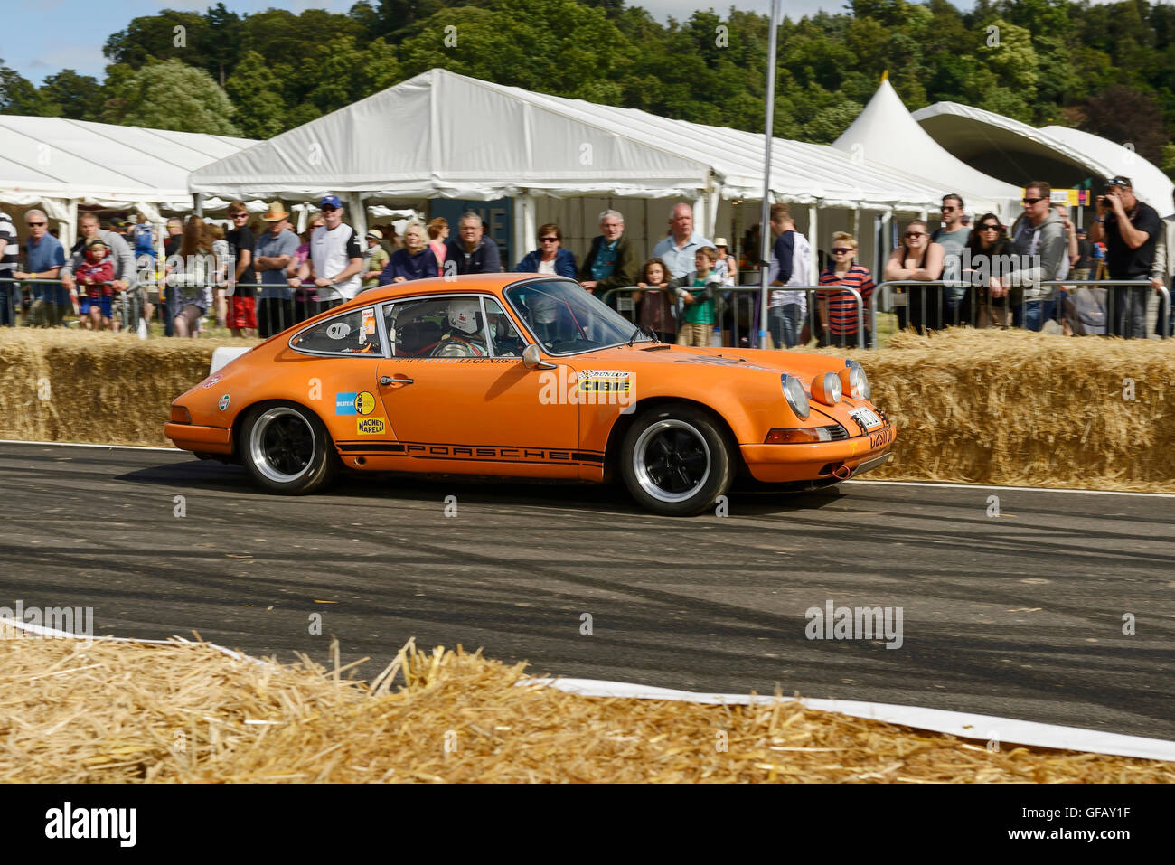 Carfest North, Bolesworth, Cheshire, UK. 30th July 2016. A classic Porsche on the track. The event is the brainchild of Chris Evans and features 3 days of cars, music and entertainment with profits being donated to the charity Children in Need. Andrew Paterson/Alamy Live News Stock Photo