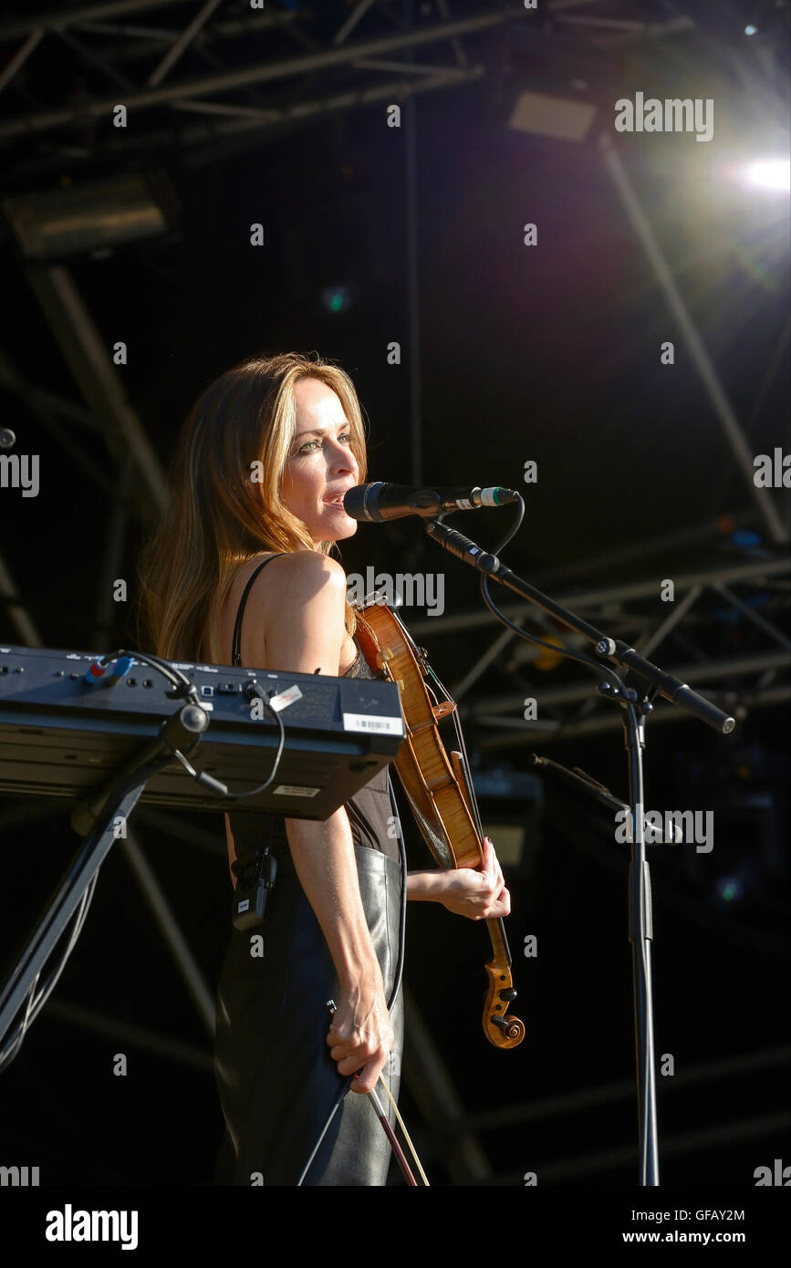 Carfest North, Bolesworth, Cheshire, UK. 30th July 2016. The Corrs performing on the main stage. The event is the brainchild of Chris Evans and features 3 days of cars, music and entertainment with profits being donated to the charity Children in Need. Andrew Paterson/Alamy Live News Stock Photo