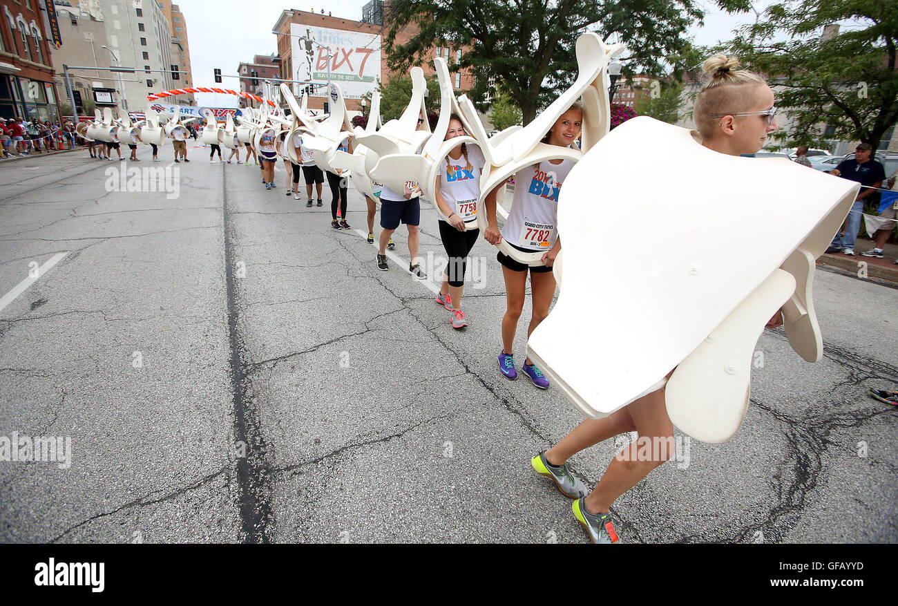 Davenport, Iowa, USA. 30th July, 2016. The Palmer Chiropractic spine