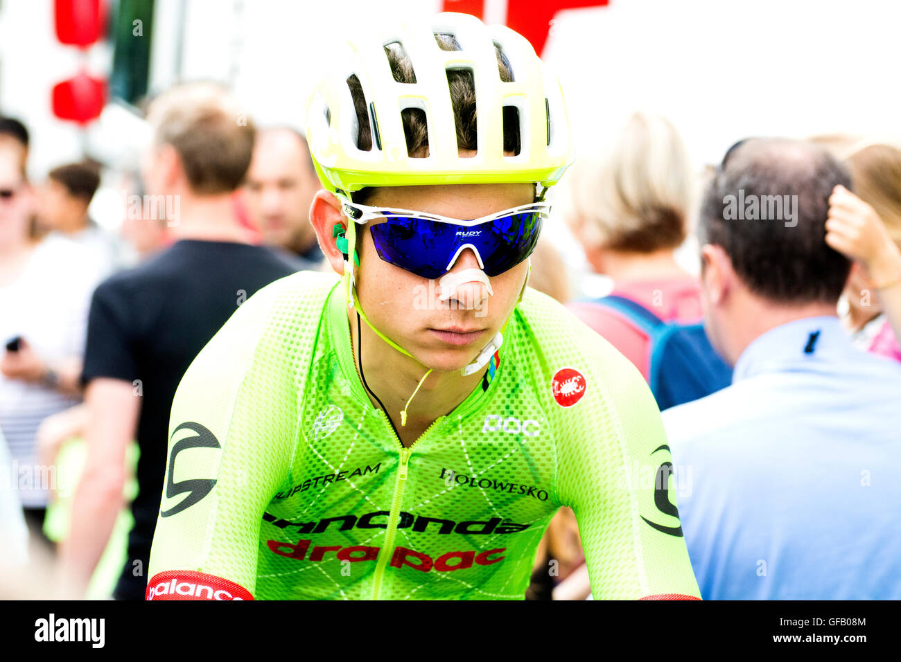 San Sebastian, Spain. 30th July, 2016. David Formolo (Cannondale Drapac Team) during the 36th edition of the San Sebastian Classic (Clasica de San Sebastian), a race of one day of 2016 UCI World Tour, at Mayor Square on July 30, 2016 in San Sebastian, Spain. Credit: David Gato/Alamy Live News Stock Photo