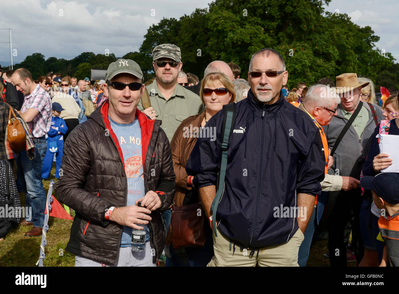 Carfest North, Bolesworth, Cheshire, UK. 31st July 2016. At the front of the queue to enter the event. The event is the brainchild of Chris Evans and features 3 days of cars, music and entertainment with profits being donated to the charity Children in Need. Andrew Paterson/Alamy Live News Stock Photo