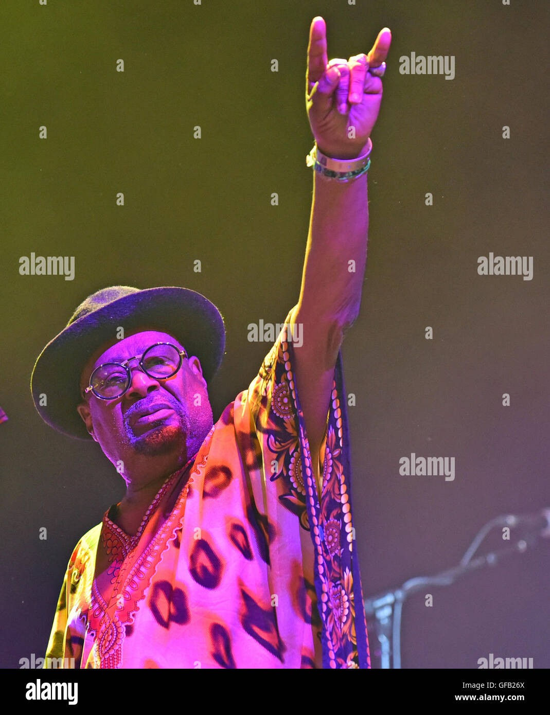 Charlton Park, Wiltshire, UK. 30th July, 2016. Womad Festival Charlton Park Wiltshire. George Clinton Parliament Funkadelic performing in the Main Stage. Credit:  charlie bryan/Alamy Live News Stock Photo