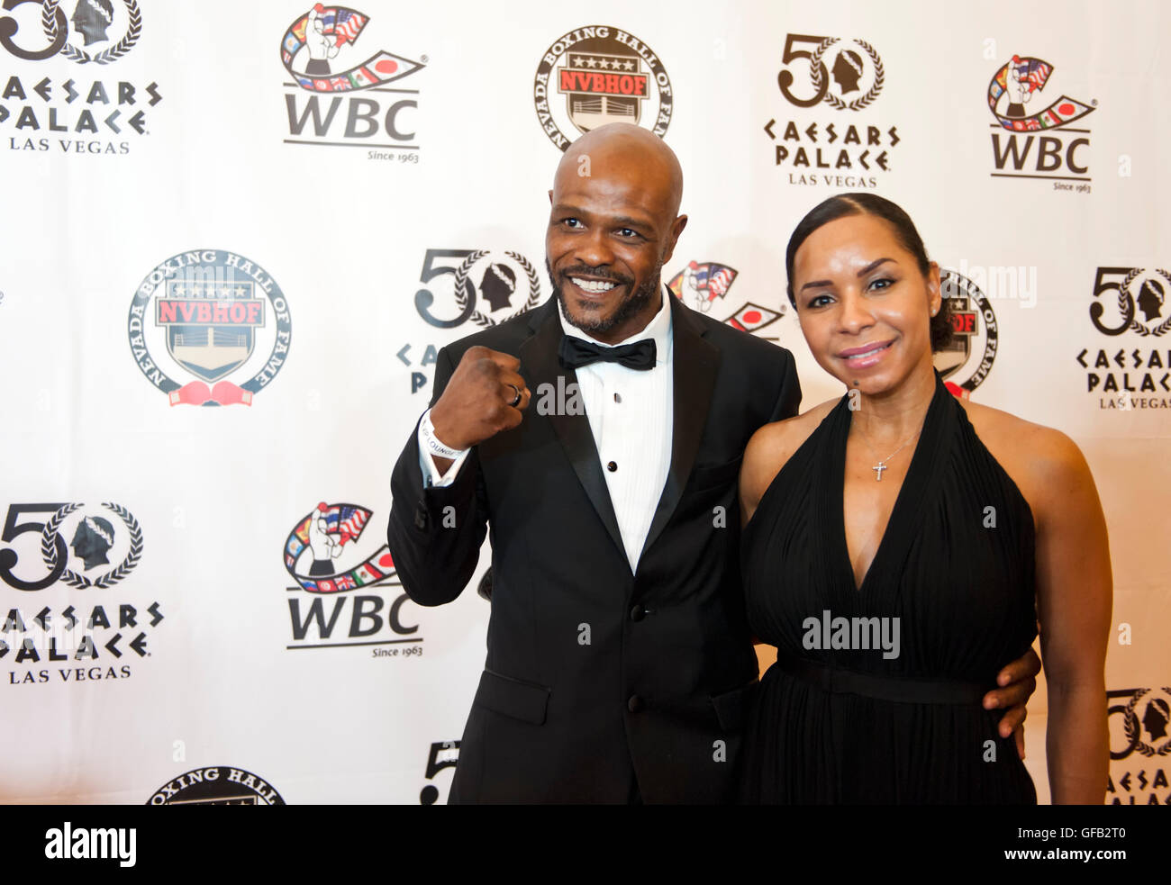 Caesars Palace, Las Vegas, Nevada, USA. 30th July, 2016. Terry and Tanya Norris on the red carpet at the 4th Annual Nevada Boxing Hall of Fame Induction Ceremony Credit:  Ken Howard/Alamy Live News Stock Photo