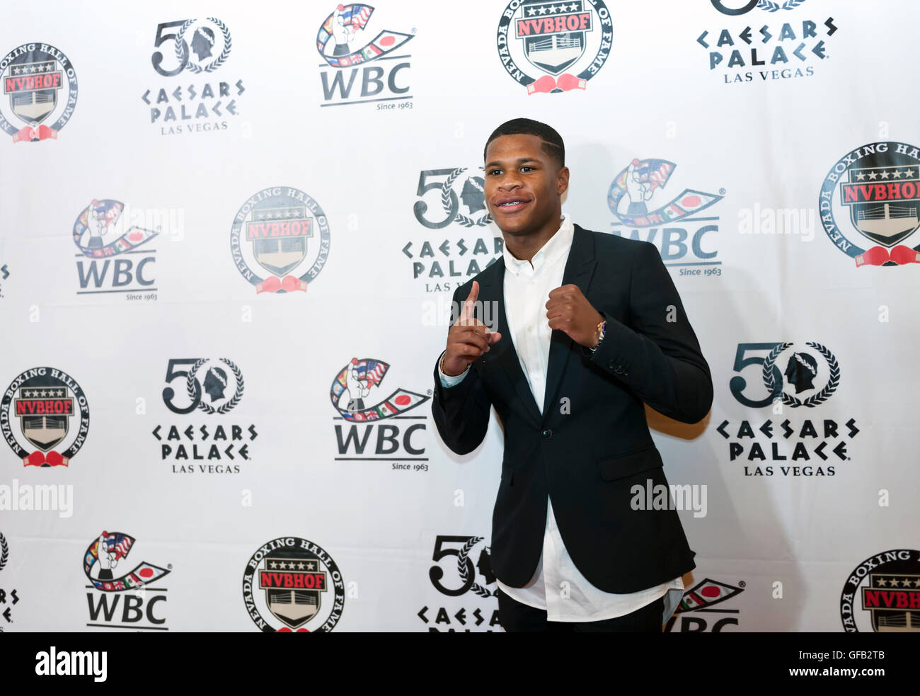 Caesars Palace, Las Vegas, Nevada, USA. 30th July, 2016. Devin Haney on the red carpet at the 4th Annual Nevada Boxing Hall of Fame Induction Ceremony Credit:  Ken Howard/Alamy Live News Stock Photo