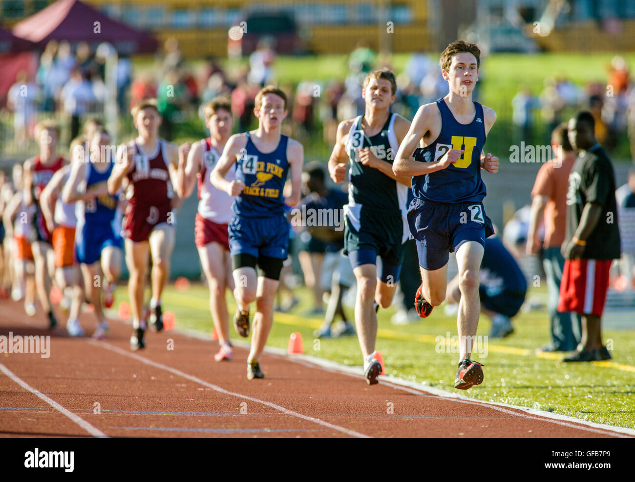 High school students compete at the Henderson Invitational Track & Field Meet Stock Photo