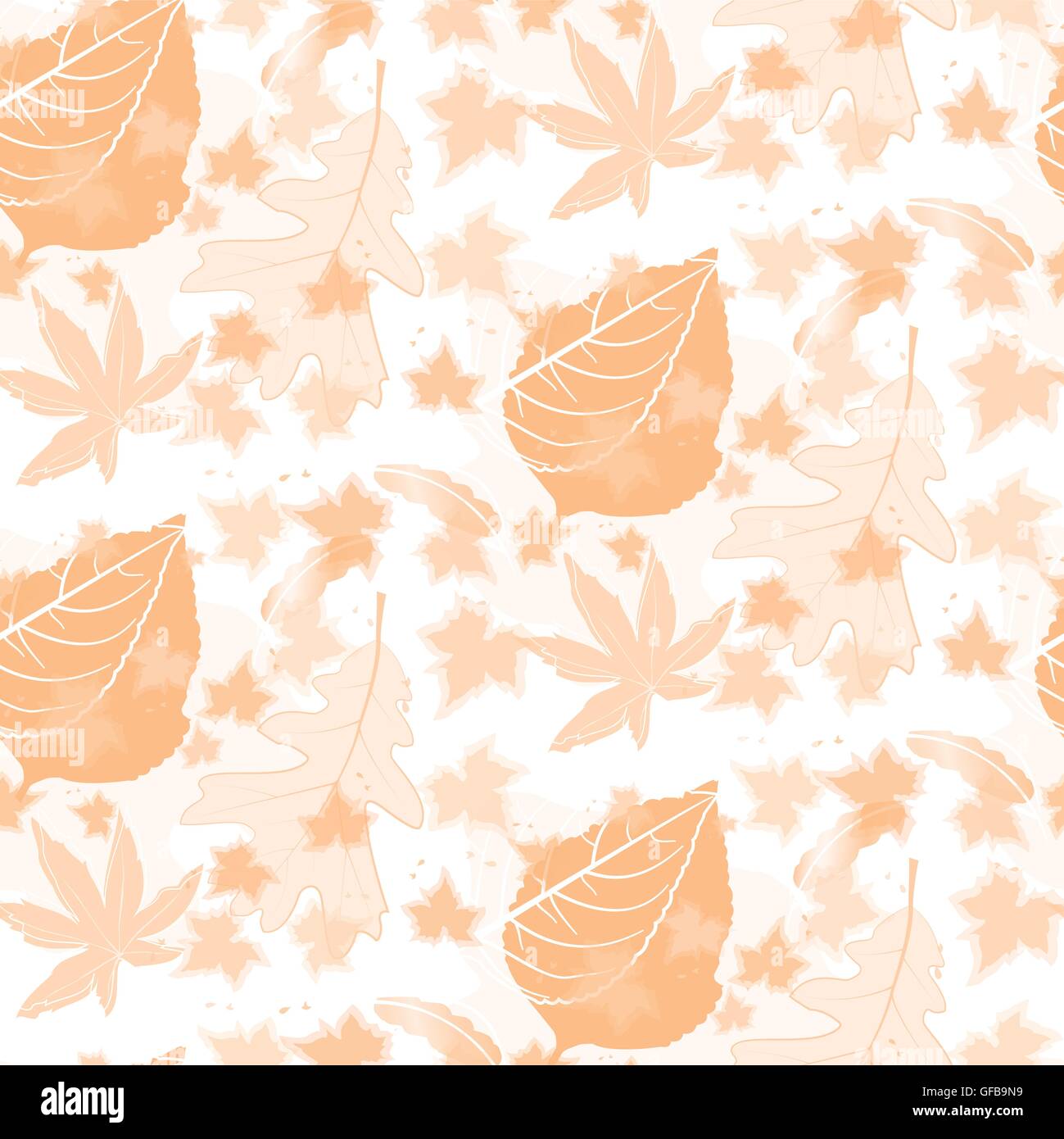 Duotone Autumn Seamless Pattern Background Stock Vector