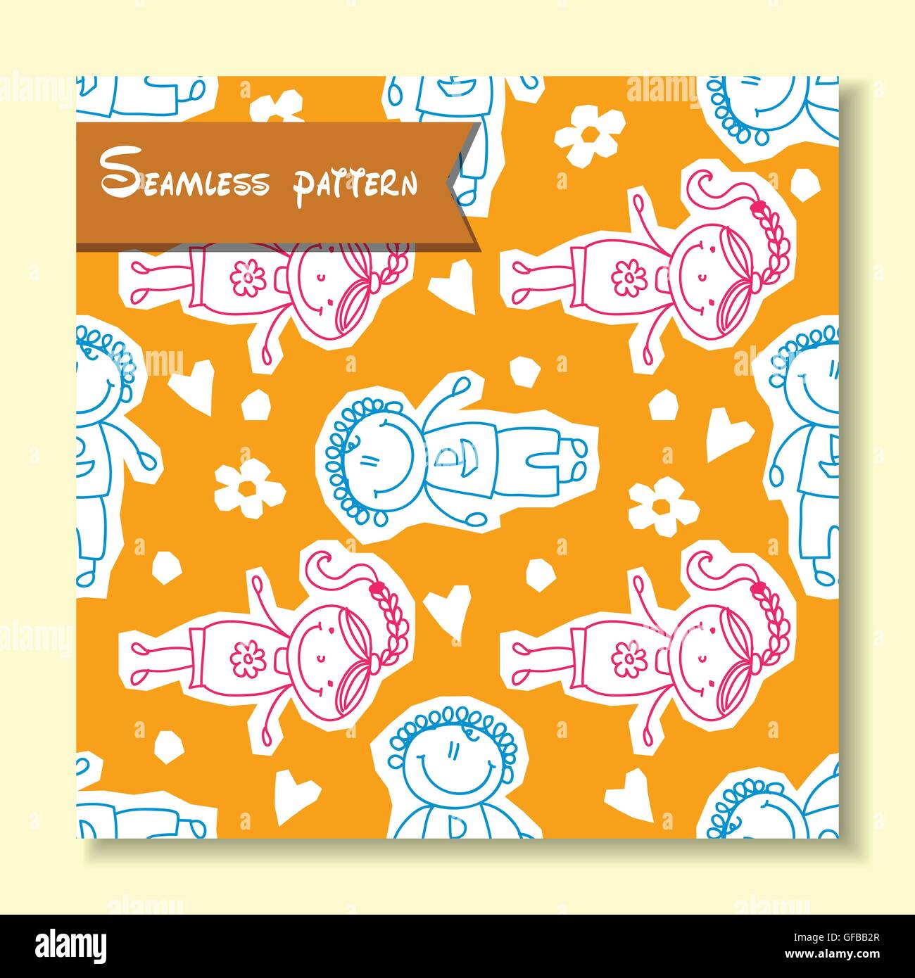 seamless pattern with of children Stock Vector Image & Art - Alamy