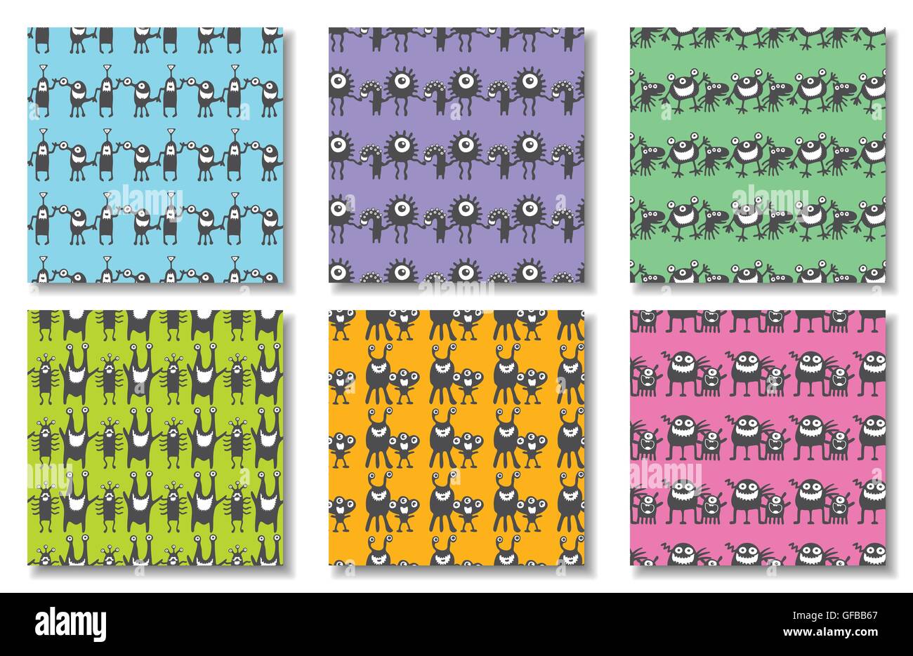 seamless pattern with monsters vector illustration Stock Vector Image ...