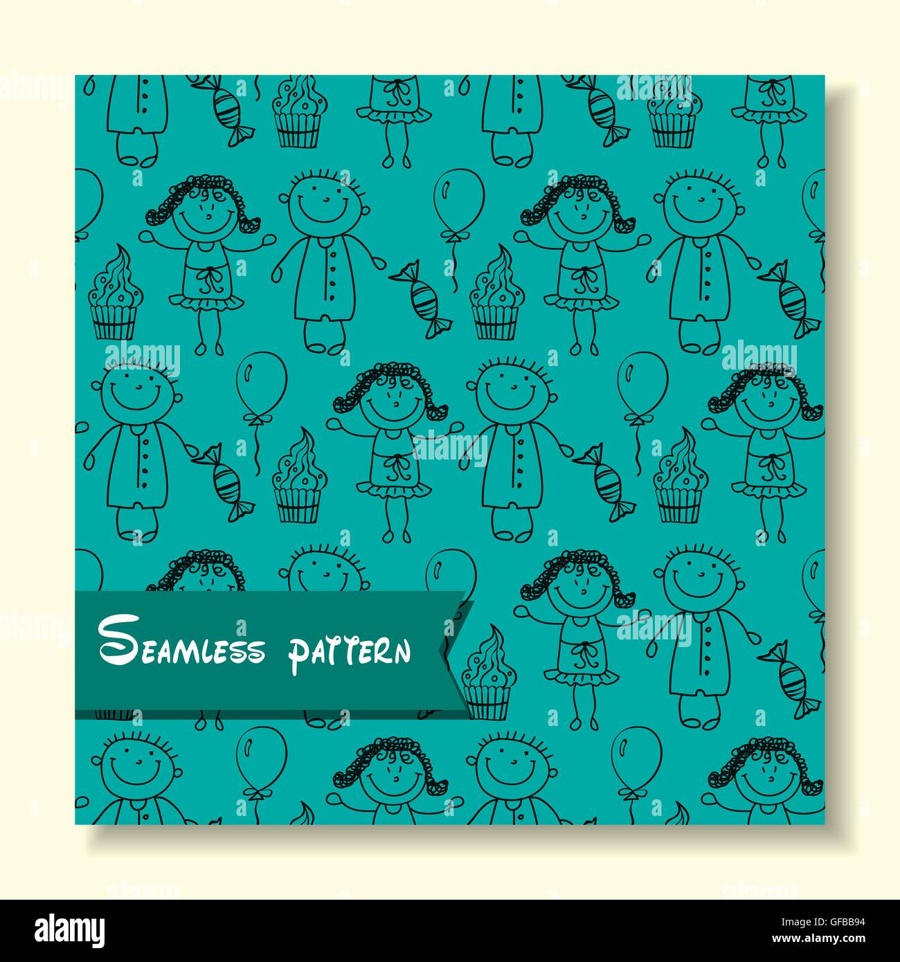 seamless pattern with of children Stock Vector Image & Art - Alamy