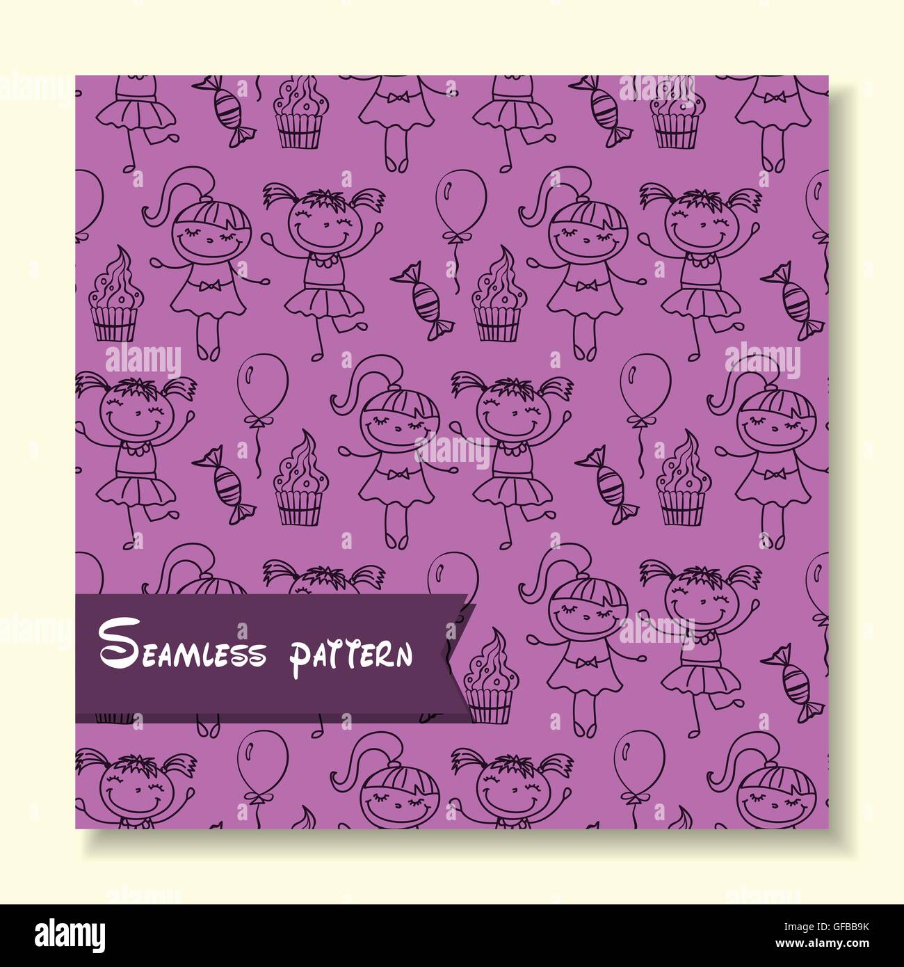 seamless pattern with of children Stock Vector Image & Art - Alamy