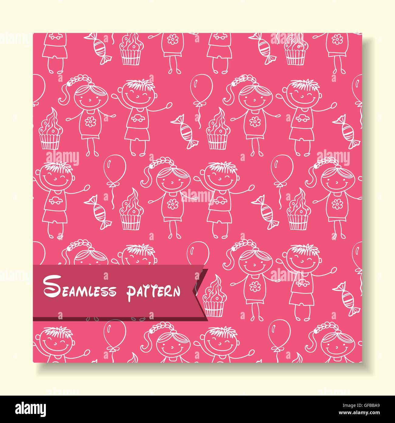 seamless pattern with of children Stock Vector Image & Art - Alamy