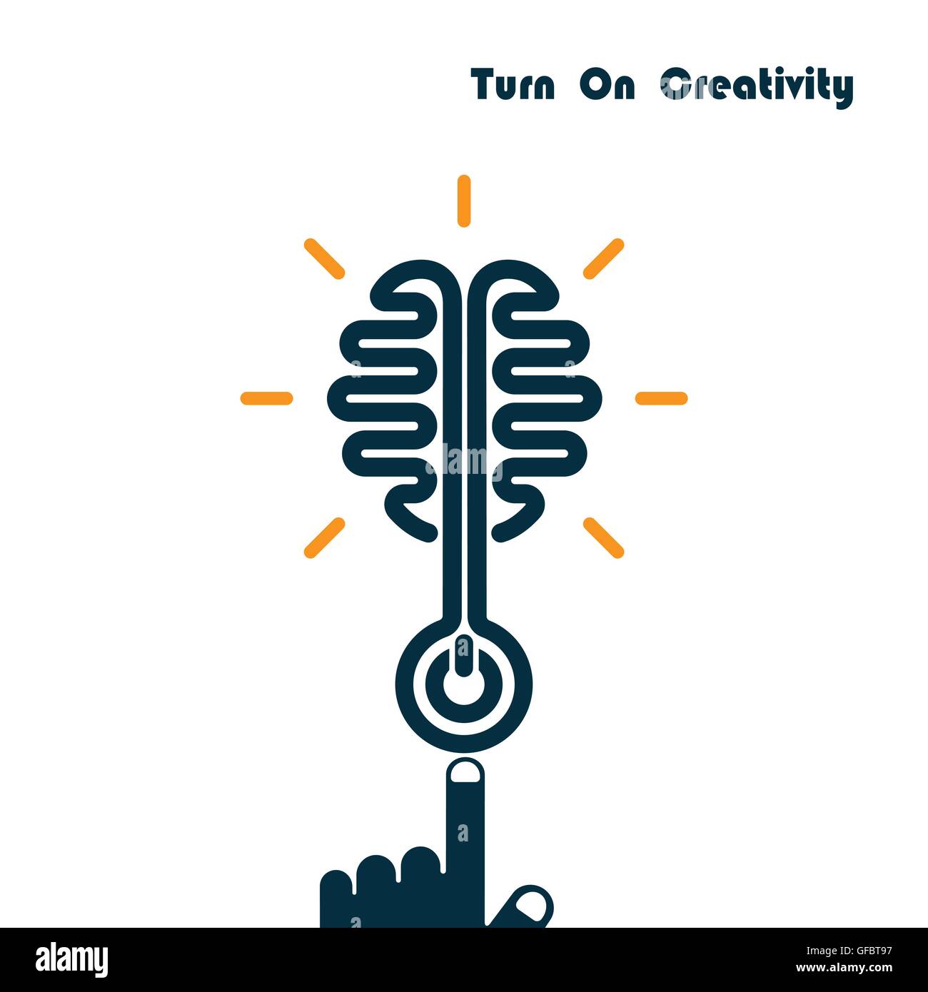 Creativity Brain Opening Concept.Creative Brain Abstract Vector Logo Design Template. Corporate Business Industrial logo Stock Vector
