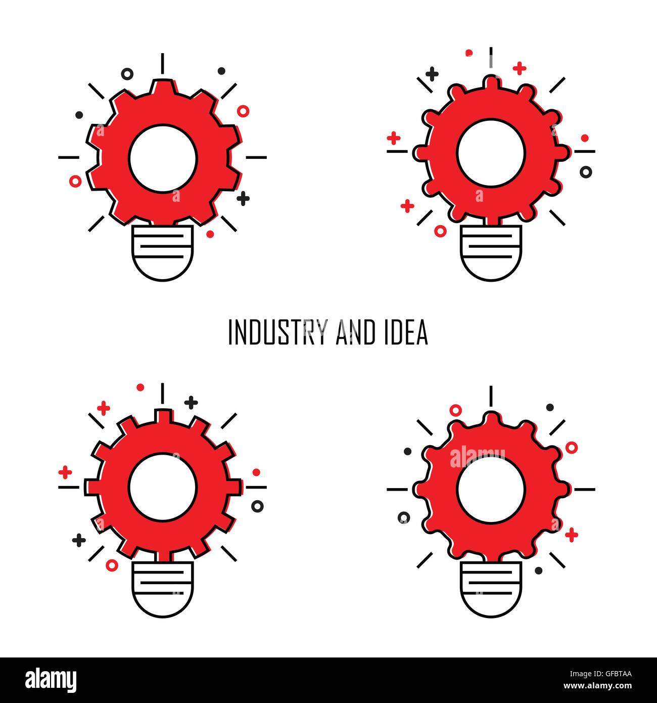 Creative Light Bulb and Gear Icon concept background.Design for poster,flyer,cover,brochure.Business and Industrial Idea. Stock Vector