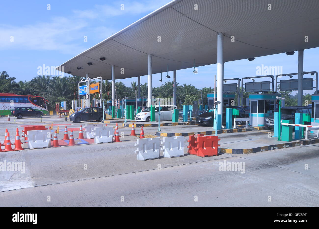 Toll payment gate on highway in Kuala Lumpur Malaysia Stock Photo  Alamy