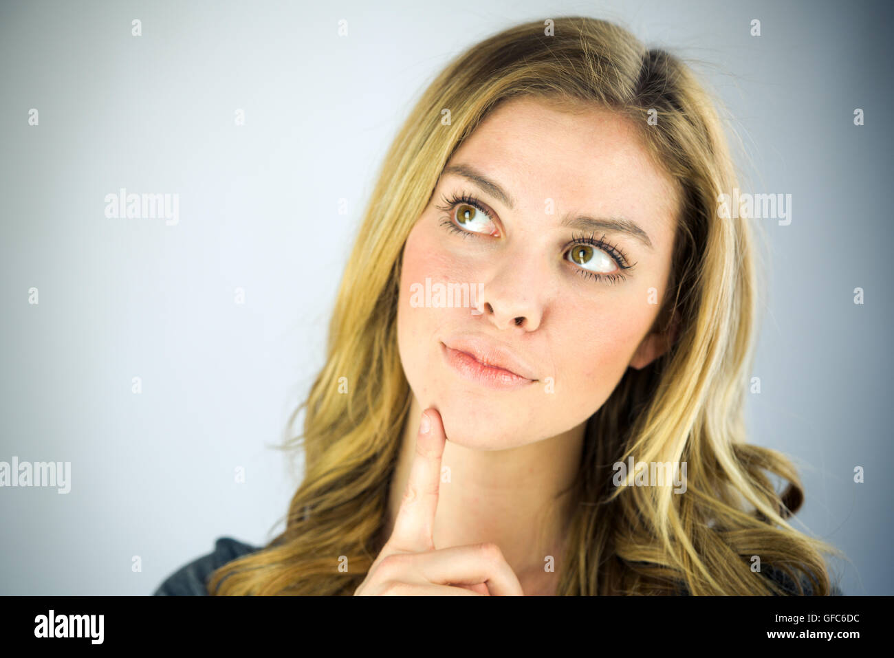female model attractive woman on plein background with copy space