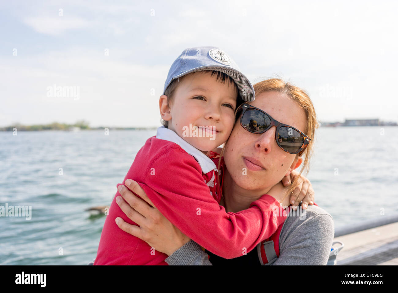 mother and son having a good time Stock Photo