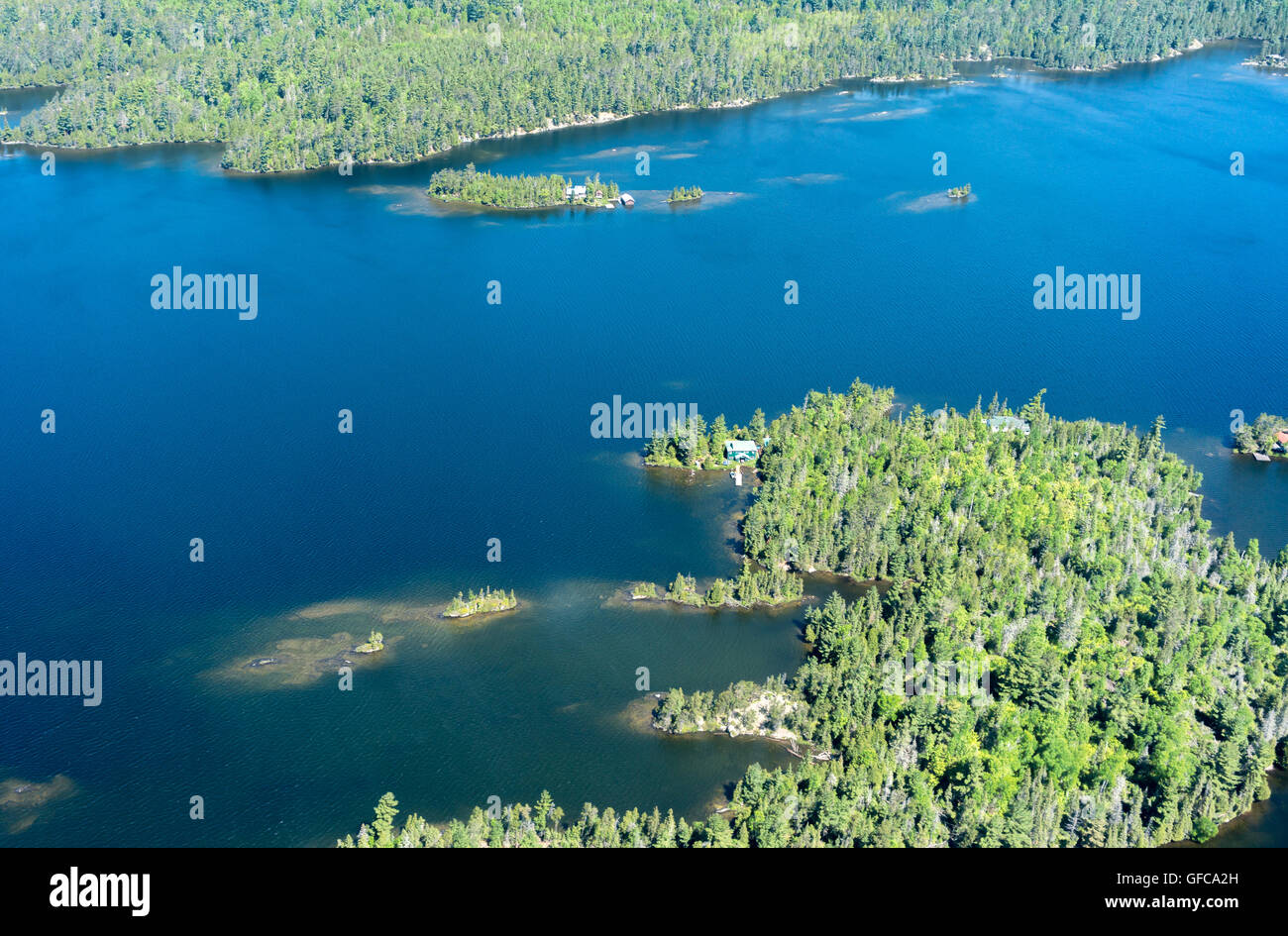 contryside ontario canada nature aerial views lake forest Stock Photo