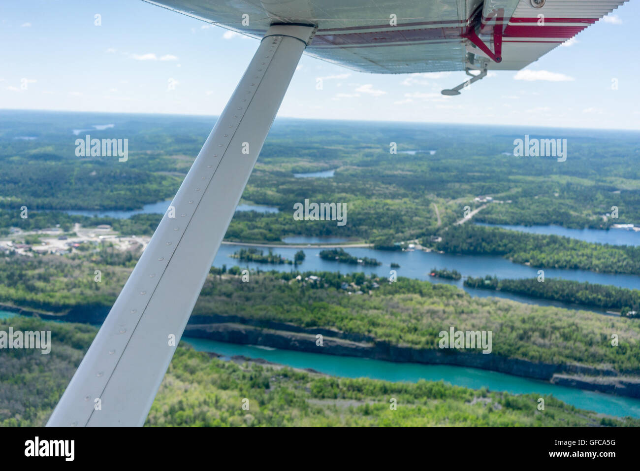 contryside ontario canada nature inside float plane Stock Photo