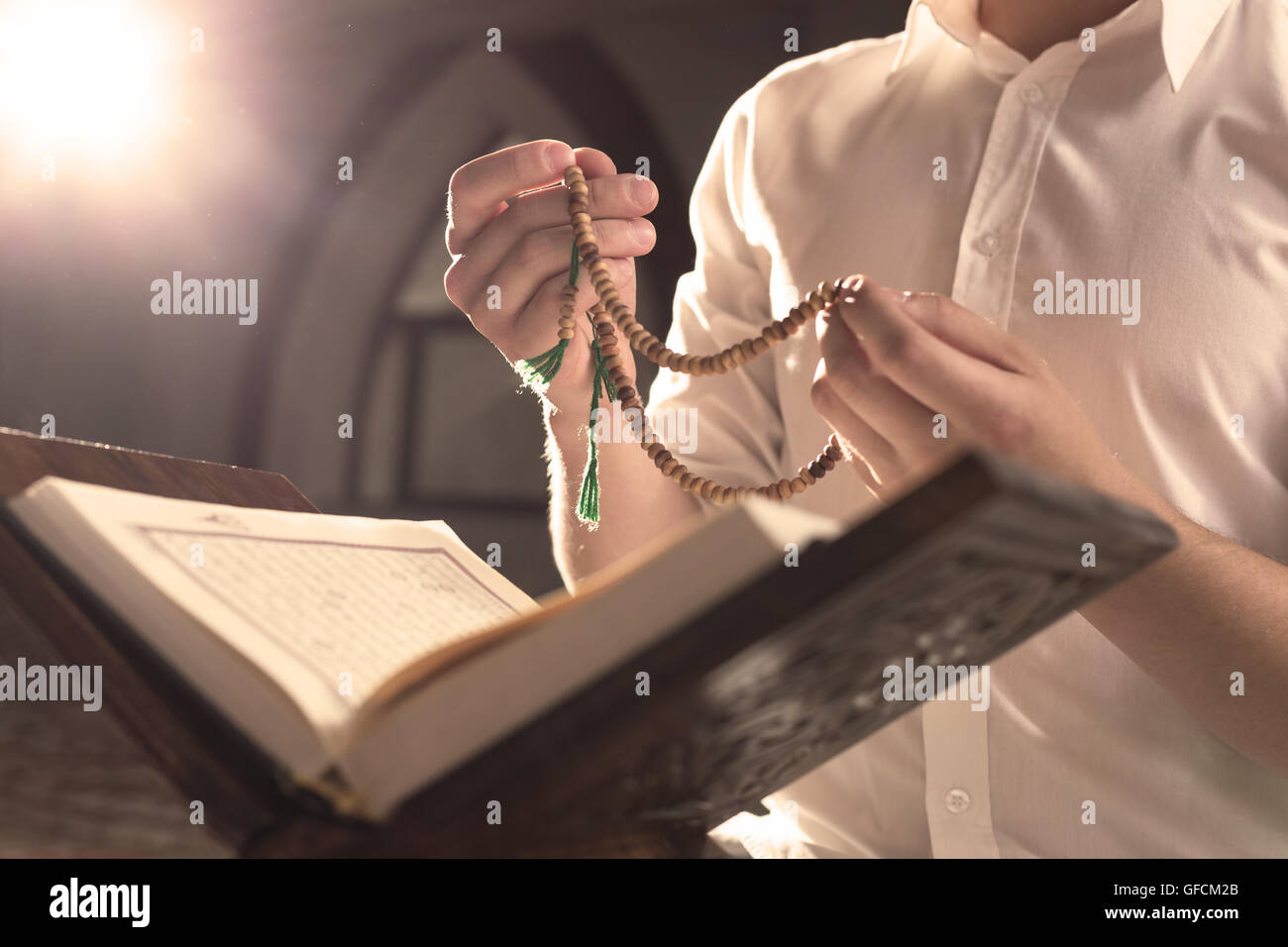 Closeup Of Islamic Book Holy Quran Stock Photo Alamy