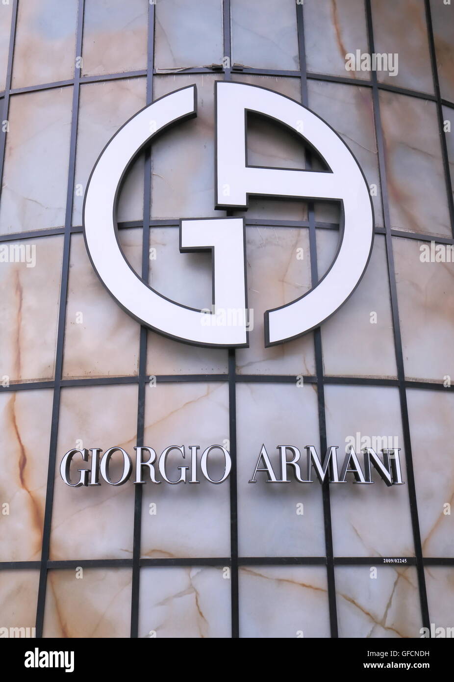 Giorgio Armani company logo, an Italian fashion house founded by Giorgio  Armani in 1975 Stock Photo - Alamy