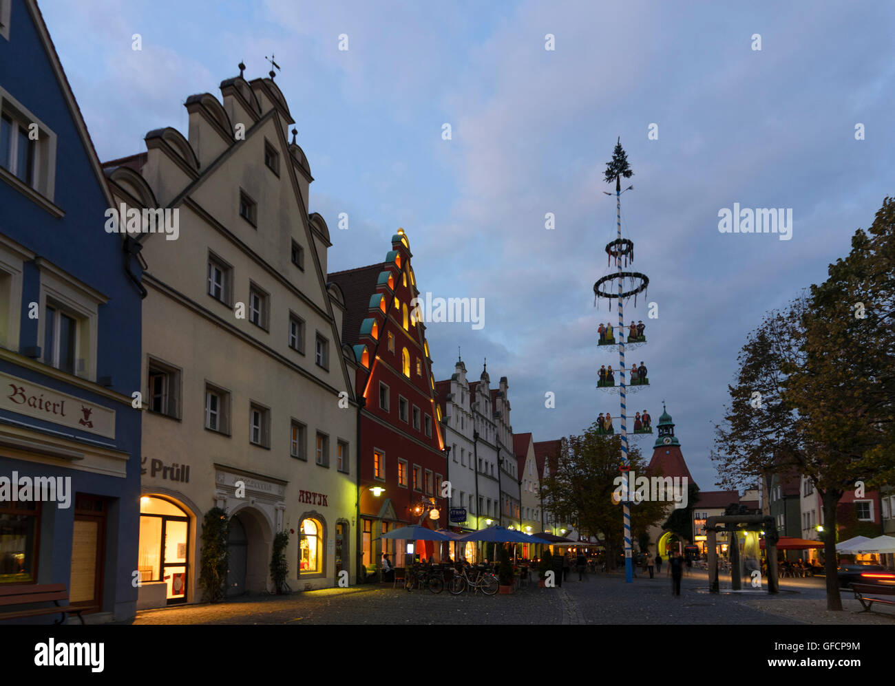 Weiden in der Oberpfalz: Market Square, Germany, Bayern, Bavaria, Oberpfalz, Upper Palatinate Stock Photo