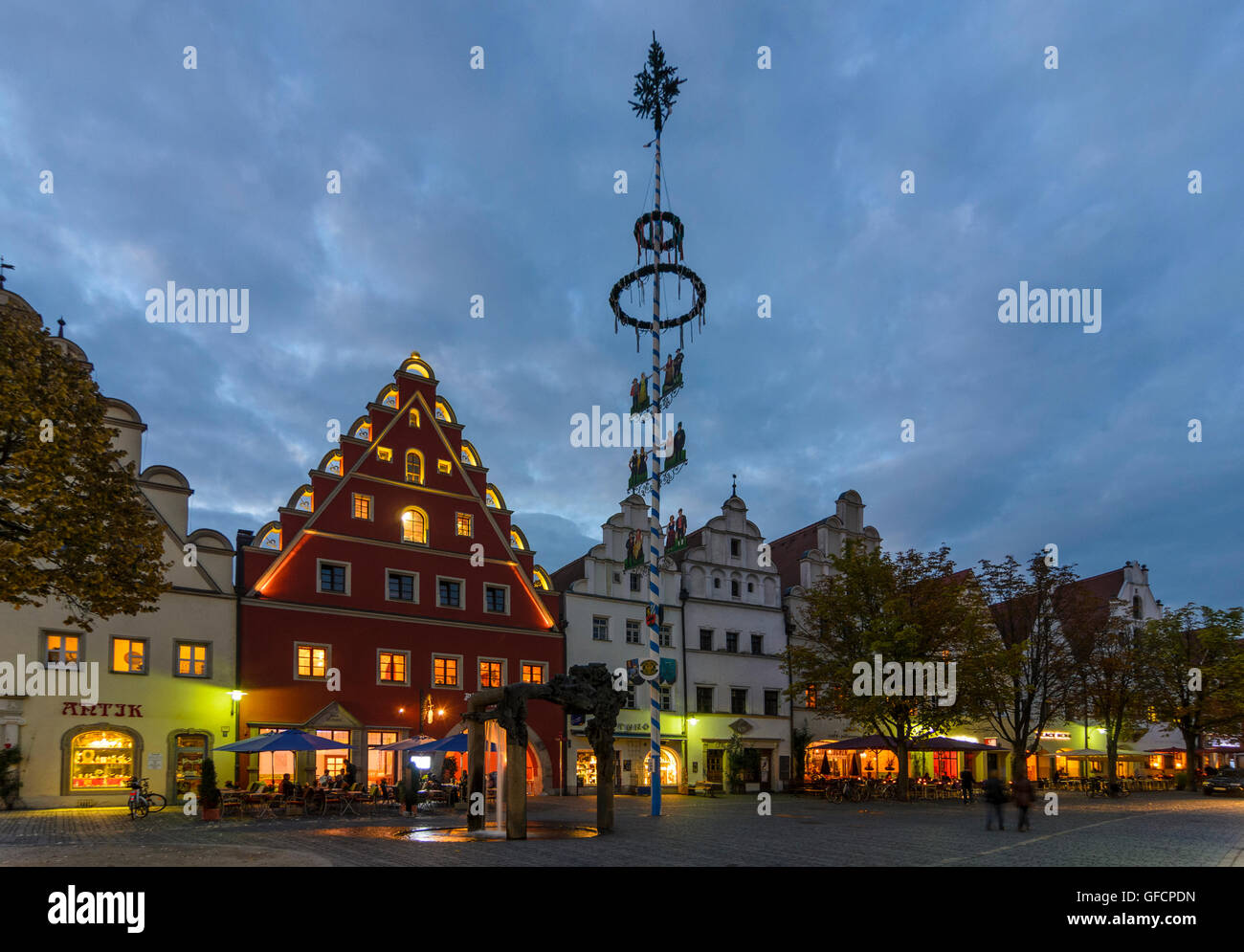 Weiden in der Oberpfalz: Market Square, Germany, Bayern, Bavaria, Oberpfalz, Upper Palatinate Stock Photo