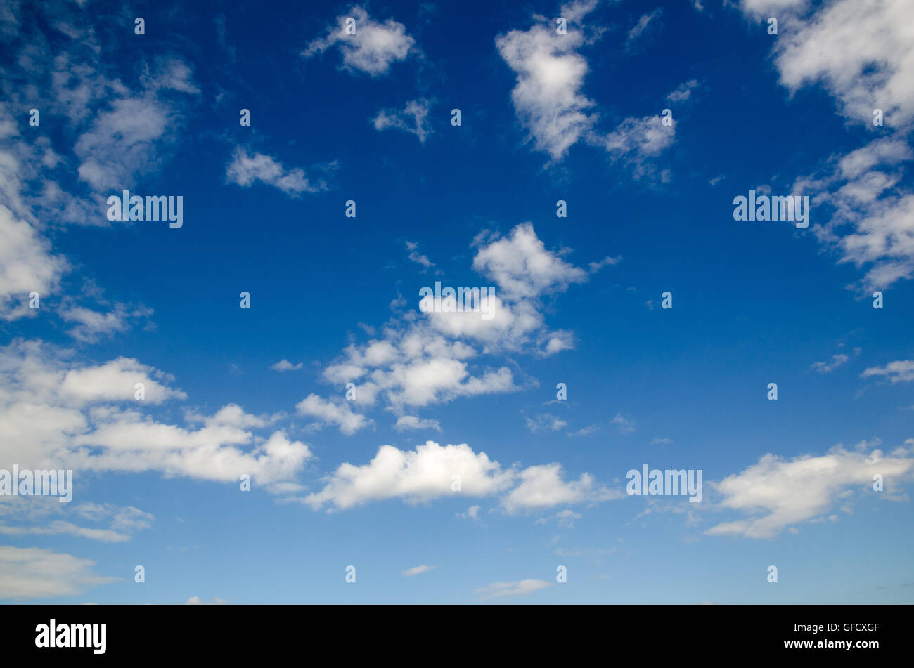 Blue summer sky with white beautiful clouds Stock Photo - Alamy