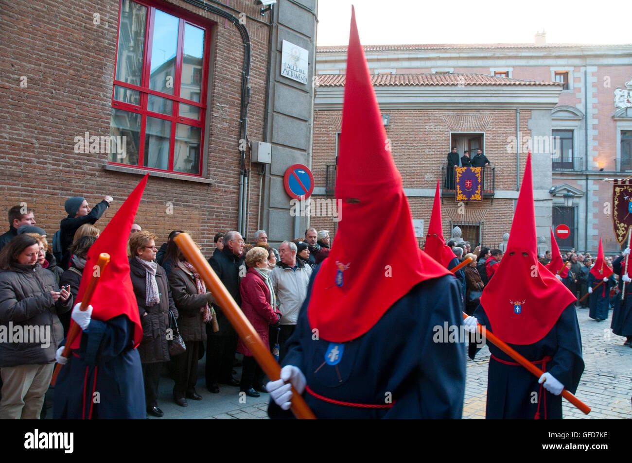Holy Week procession. Madrid, Spain. Stock Photo