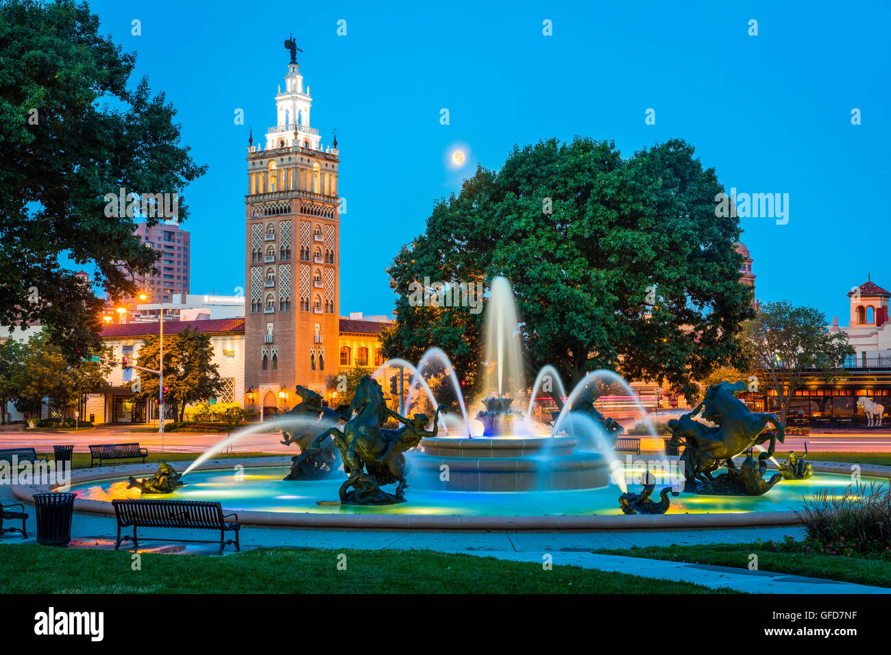 J.C. Nichols Memorial Fountain, by Henri-Léon Gréber in Kansas City, Missouri Stock Photo