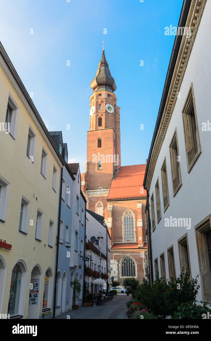 Straubing: Basilica of St Jacob, church, Germany, Bayern, Bavaria, Niederbayern, Lower Bavaria Stock Photo