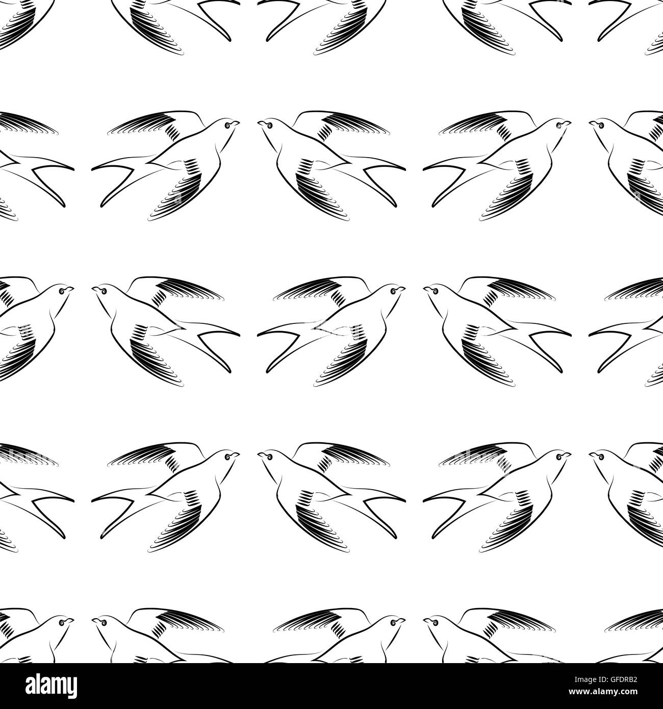 Flying Swallow Seamless Pattern. Bird Background Stock Photo - Alamy