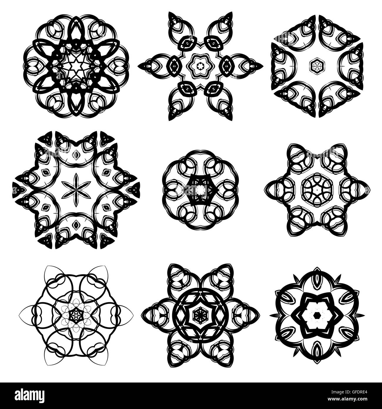 Set of Different Ornamental Rosettes Stock Photo - Alamy