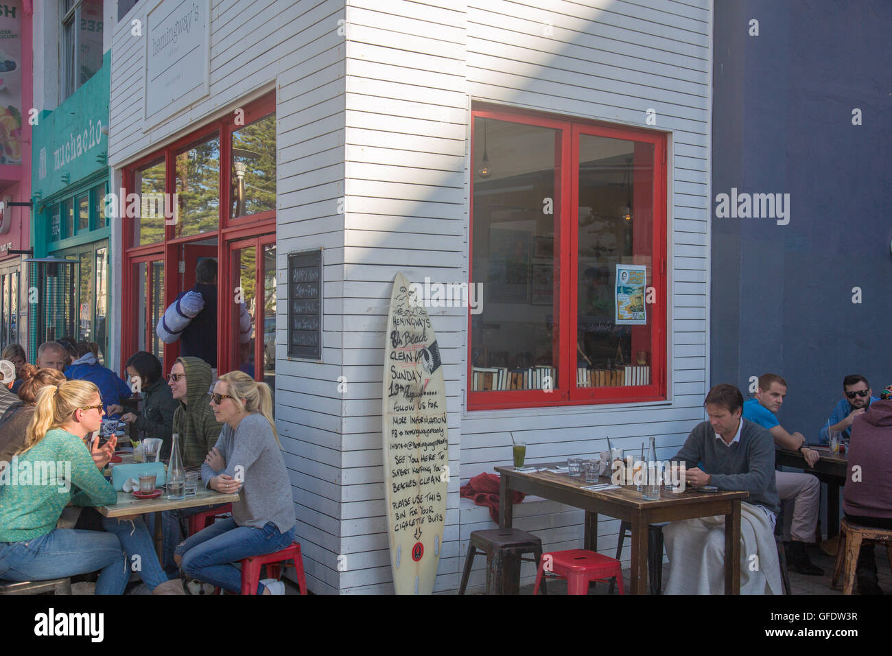 Hemingway cafe coffee shop in Manly,Sydney ,Australia on a sunday