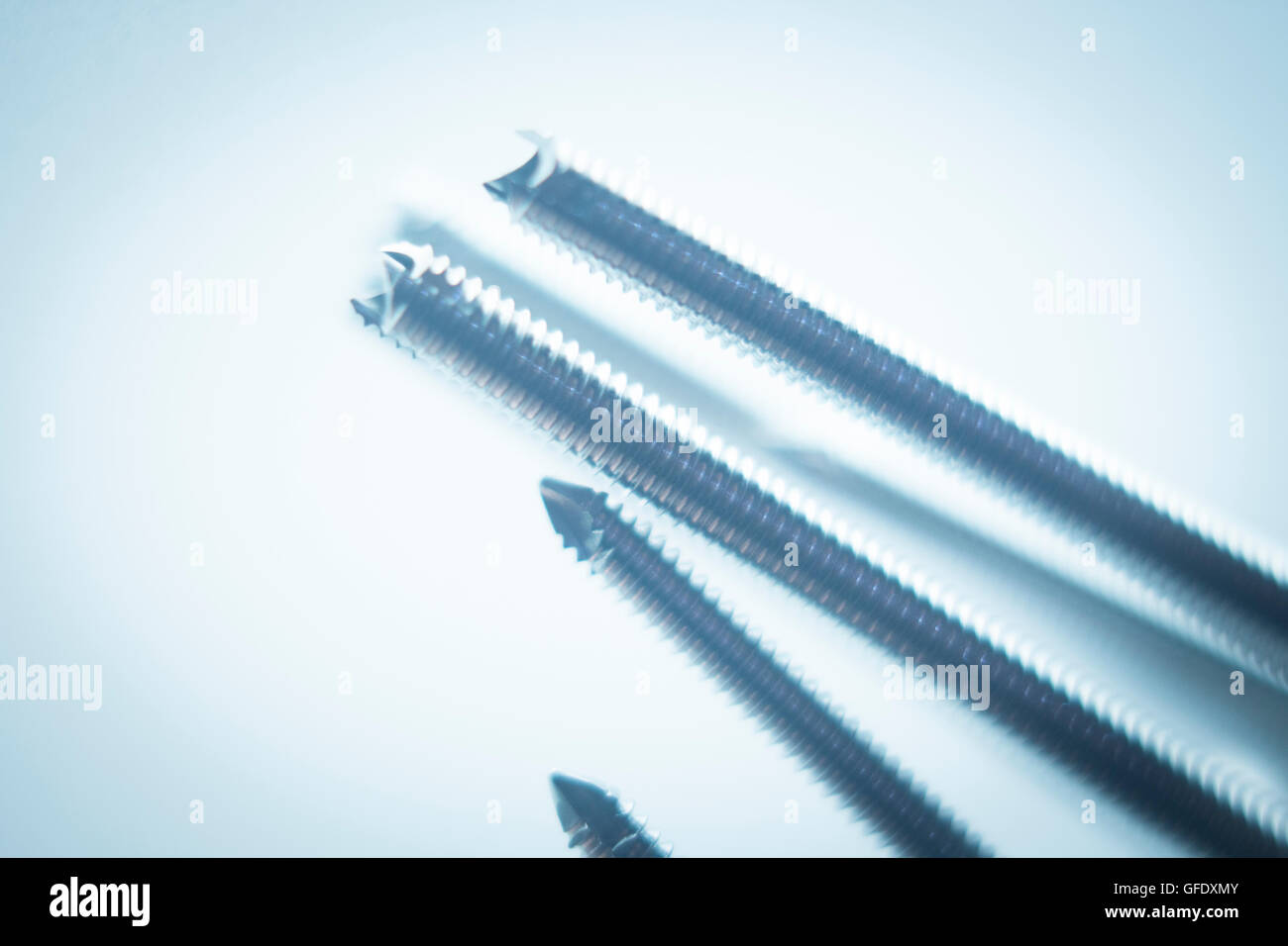 Orthopedics and Traumatology surgery plate & screws surgical titanium metal implant closeup