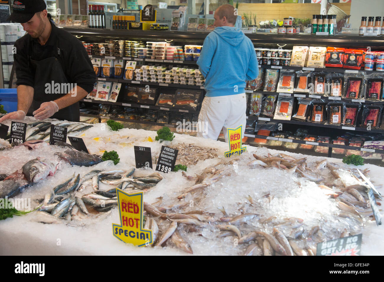 Australian fishmonger store in Manly,Sydney selling a range of fresh